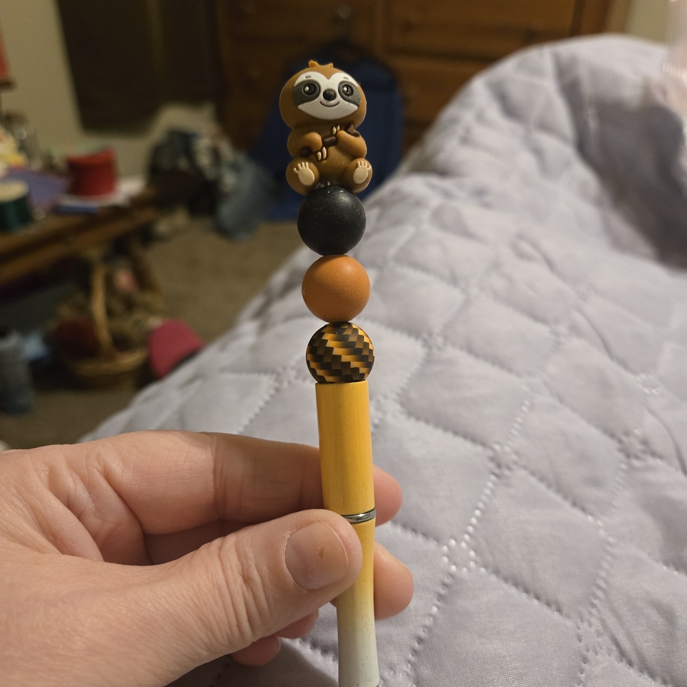 Cute Sloth Pen with Colorful Beads